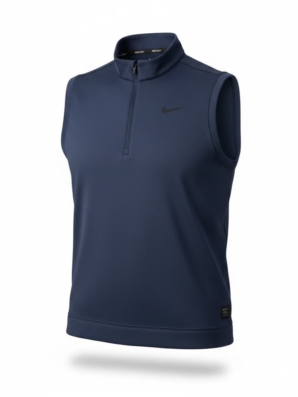 Nike Golf Men Navy Blue Quarter Zip Sleeveless Mock Collar Vest Size XL